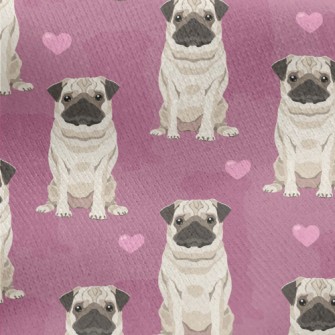 Hand Drawn Pug Jersey Backed Fleece