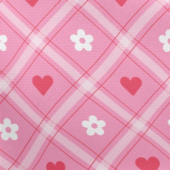 Love Heart And White Flowers Pongee