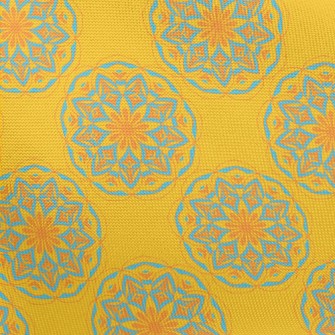 Blue And Yellow Contrast Print Pongee