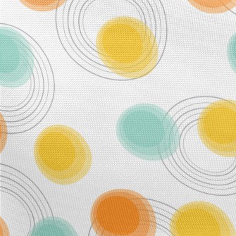 Blue And Orange Dots Pongee