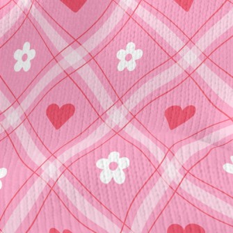 Love Heart And White Flowers Stretch Jersey