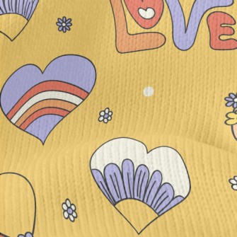Retro Hippie Love Heart Stretch Jersey