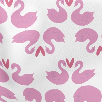 Romantic Cartoon Flamingo Lightweight Cotton Poplin