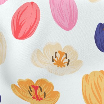 Spring Flowers In Full Bloom Lightweight Cotton Poplin