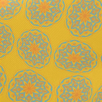 Blue And Yellow Contrast Print Midweight Cotton Poplin