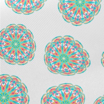 Colorful And Lively Flowers Midweight Cotton Poplin
