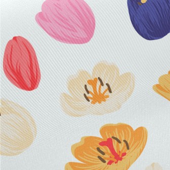 Spring Flowers In Full Bloom Midweight Cotton Poplin