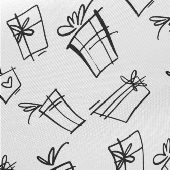 Hand Drawn Black And White Gif Midweight Cotton Poplin