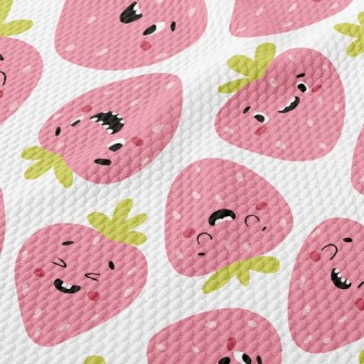 Funny Expression Strawberry Birdseye Piqué