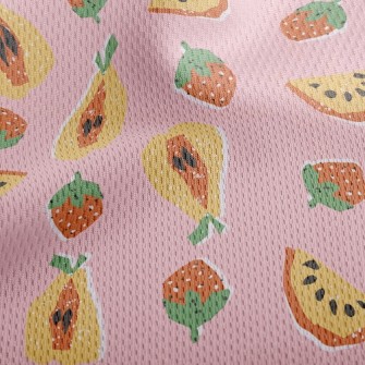 Hand Drawn Delicious Fruit Athletic Mesh Flat Back