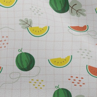 Plaid Two-color Watermelon Chiffon