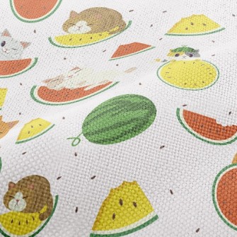 Cat Loves Watermelon Performance Linen