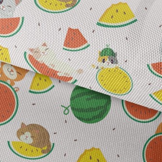 Cat Loves Watermelon Waterproof Oxford