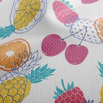 Colorful Fruit Athletic Mesh Flat Back