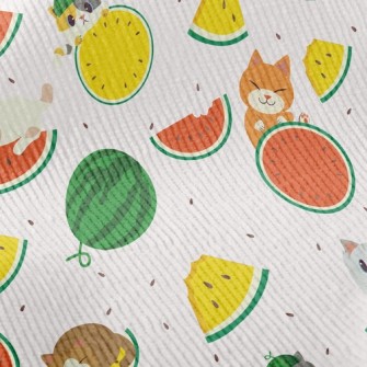 Cat Loves Watermelon Standard Corduroy