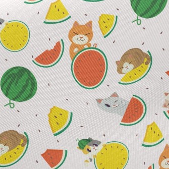 Cat Loves Watermelon Twill