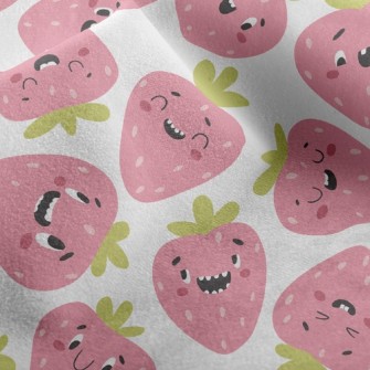 Funny Expression Strawberry Micro Fleece