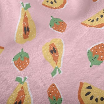 Hand Drawn Delicious Fruit Minky