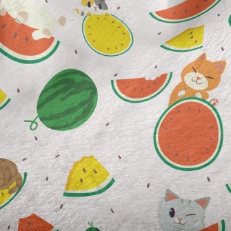 Cat Loves Watermelon Minky