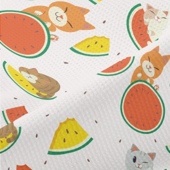 Cat Loves Watermelon Piqué