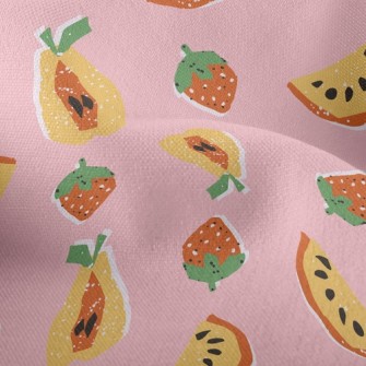 Hand Drawn Delicious Fruit Lightweight Performance Linen