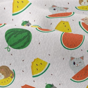 Cat Loves Watermelon Modern Jersey