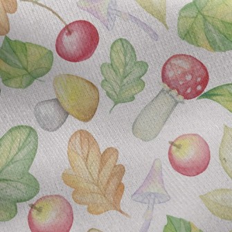 Mushrooms And Apples Jersey Backed Fleece