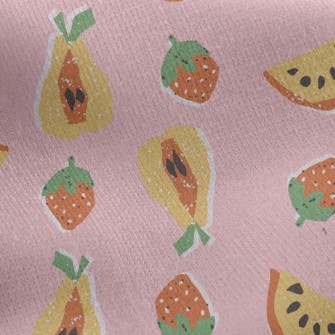 Hand Drawn Delicious Fruit Jersey Backed Fleece