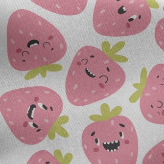 Funny Expression Strawberry Jersey Backed Fleece