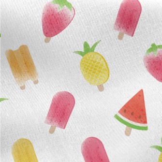 Mixed Fruit Popsicles Jersey Backed Fleece