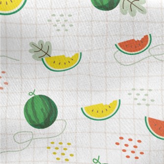 Plaid Two-color Watermelon Jersey Backed Fleece