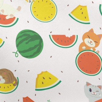 Cat Loves Watermelon Pongee