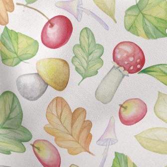Mushrooms And Apples Lightweight Cotton Poplin