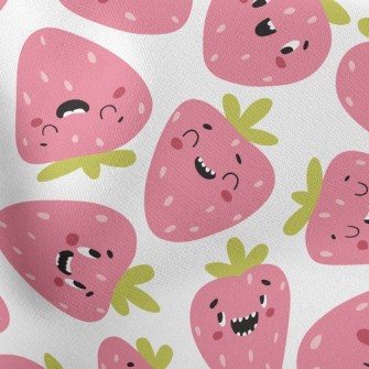 Funny Expression Strawberry Lightweight Cotton Poplin