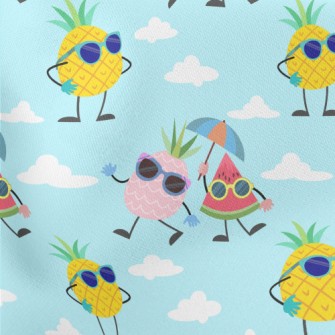 Watermelon Pineapple Goes On V Lightweight Cotton Poplin