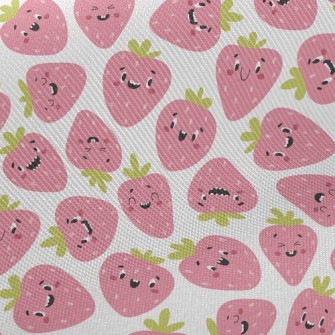 Funny Expression Strawberry Midweight Cotton Poplin