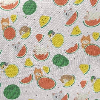 Cat Loves Watermelon Midweight Cotton Poplin