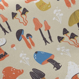 Cute Little Mushroom Family Twill