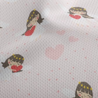 Romantic Loving Little Angel Athletic Mesh Flat Back