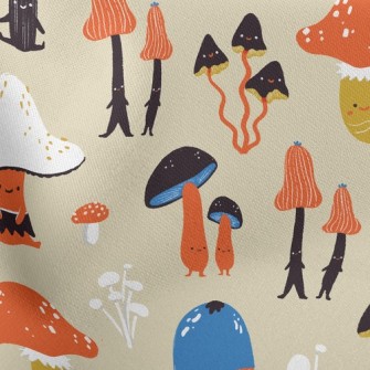 Cute Little Mushroom Family Stretch Ponte