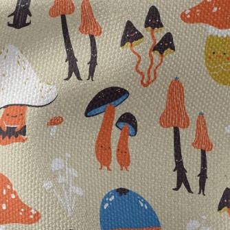 Cute Little Mushroom Family Waterproof Canvas