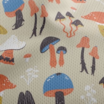 Cute Little Mushroom Family Athletic Mesh Flat Back