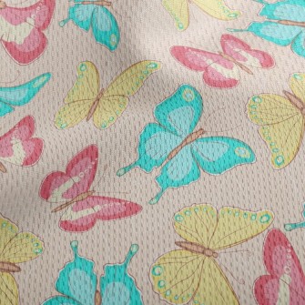 Tricolor Elegant Butterfly Athletic Mesh Flat Back