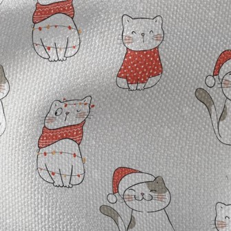 Warm Winter Christmas Kitten Waterproof Canvas