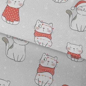 Warm Winter Christmas Kitten Waterproof Oxford