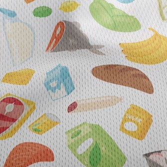 Nutritious Vegetables, Fruits  Athletic Mesh Flat Back