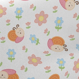 Snail Playing In The Garden Twill