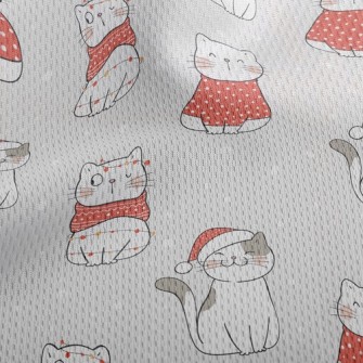 Warm Winter Christmas Kitten Athletic Mesh Flat Back