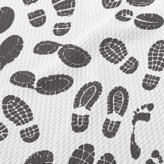 Sports Shoe Prints And Footpri Birdseye Piqué