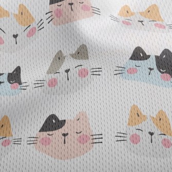 Blushing Big-faced Cat Athletic Mesh Flat Back